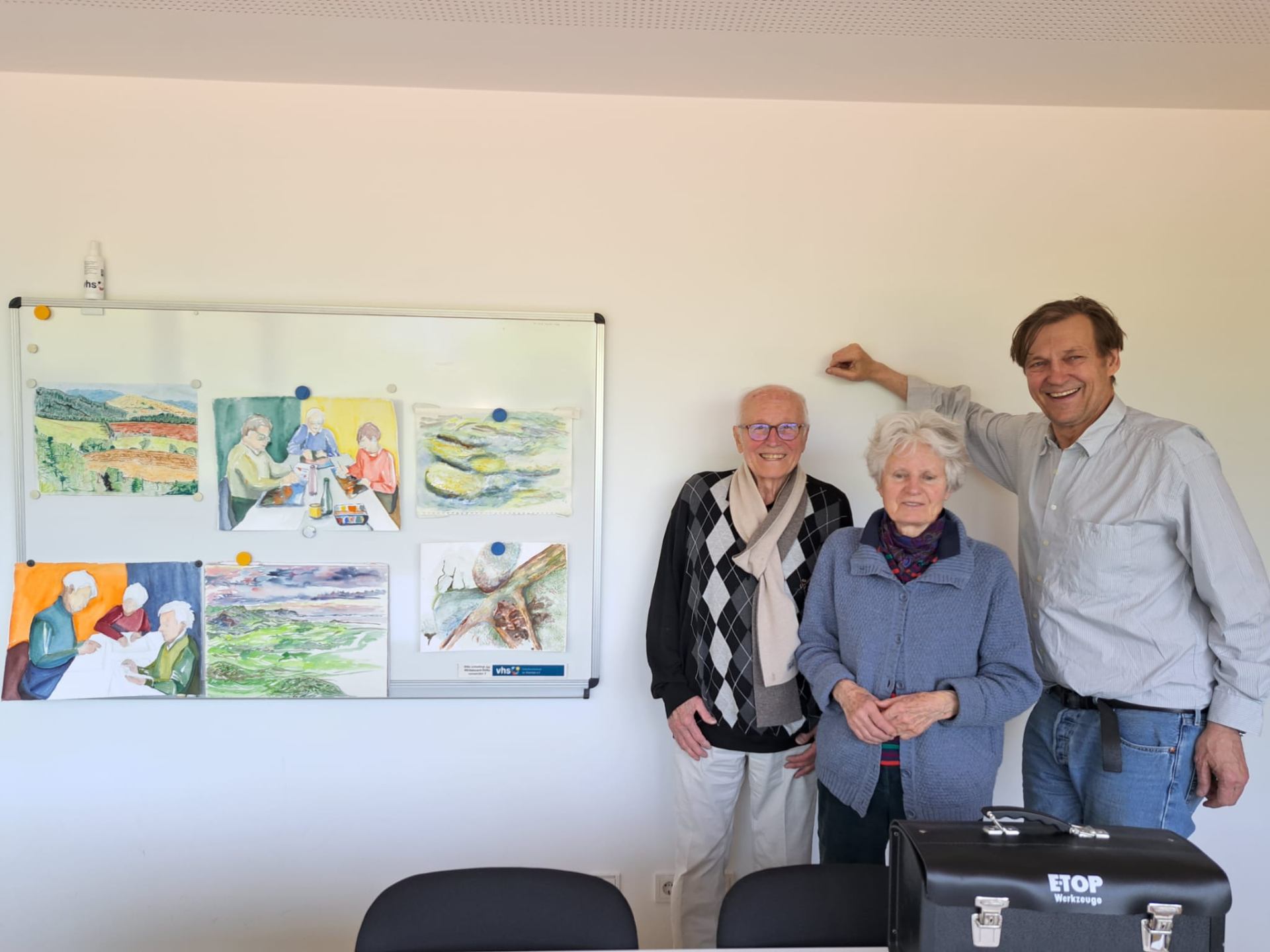 Im Atelier — Arbeiten an der Wand