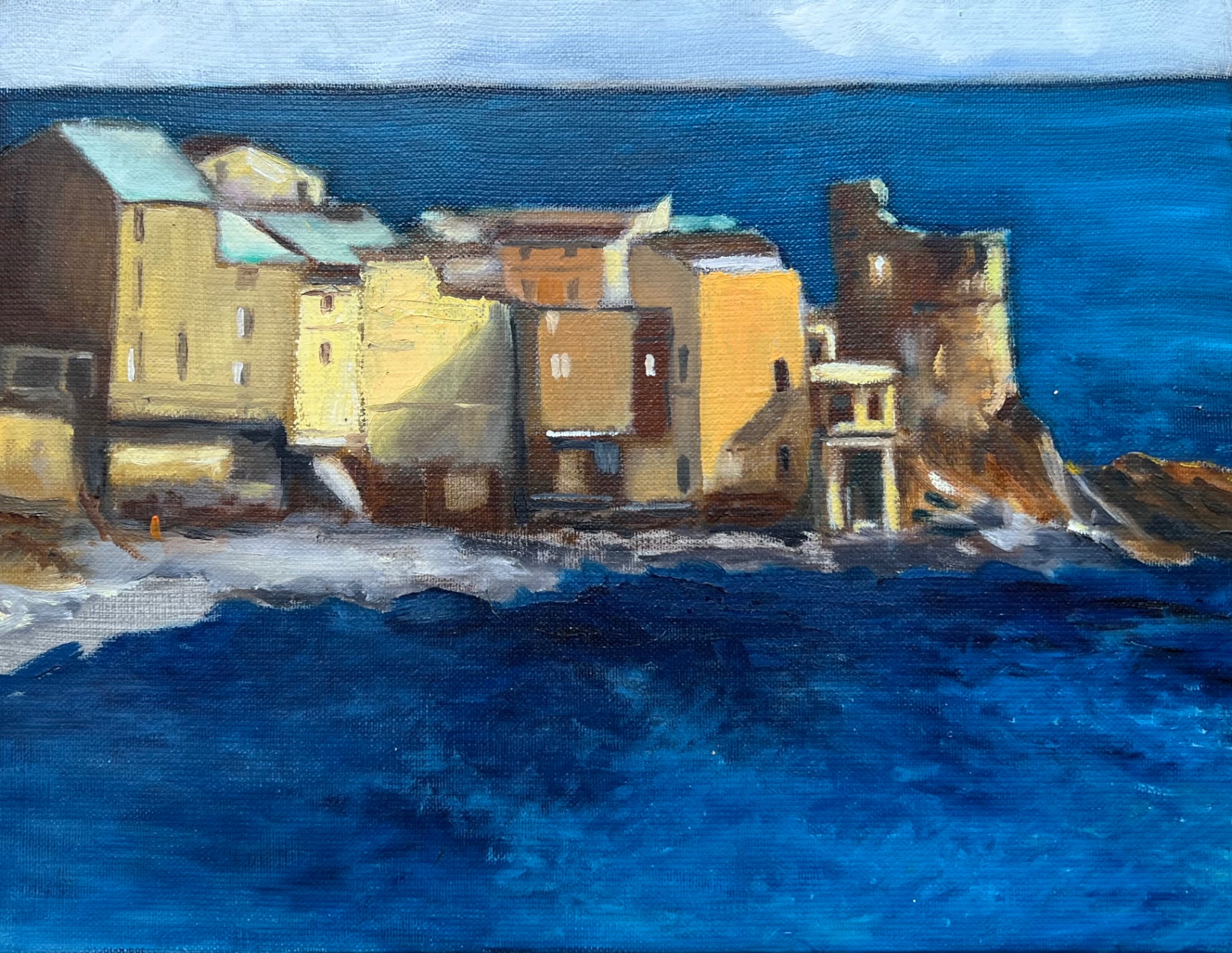 Häuser am Meer — Ölbild von Jürgen P.